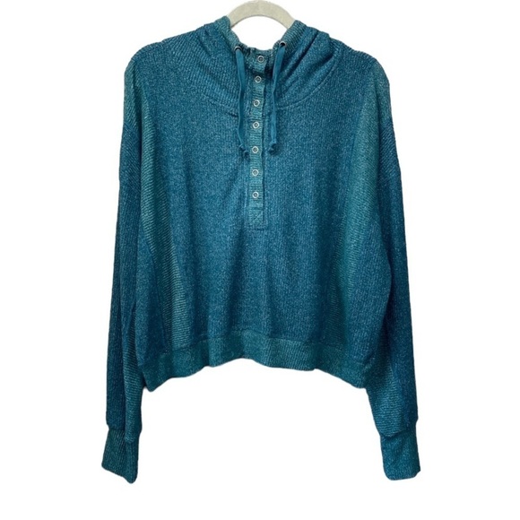 Daily Practice By Anthropologie Henley Hoodie  Sz L - Picture 2 of 10